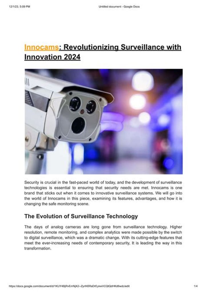 Unlocking Innovation With InnoCams: Advanced Camera Technologies
